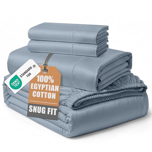 LANE LINEN LANE LINEN Queen Sheets 100% Egyptian Cotton Sateen - Frenc — Side-by-side comparison of top picks in this category
