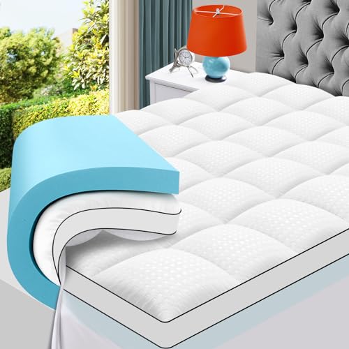 MASVIS MASVIS King Size Dual Layer 4 Inch Memory Foam Mattress Topper, — Manufacturer product photo — best mattress toppers back p
