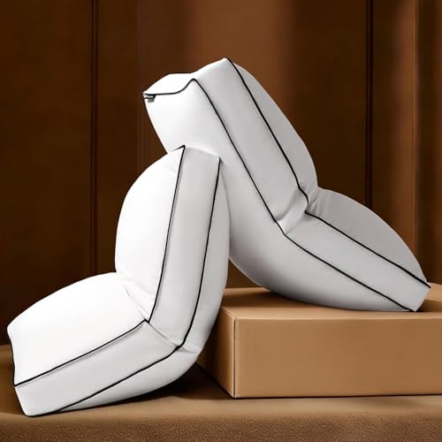 AQUZIN Goose Feather Down Pillow King Size Set of 2, Down Surrounded Hotel Collection Bed Pillows for Sleeping with Gusset, 2 Pack, Fluffy Plush for Side, Back Sleepers 20x36 in.
