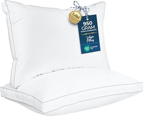 Utopia Bedding Bed Pillows for Sleeping Standard Size (White), Set of — Build quality and design details up close