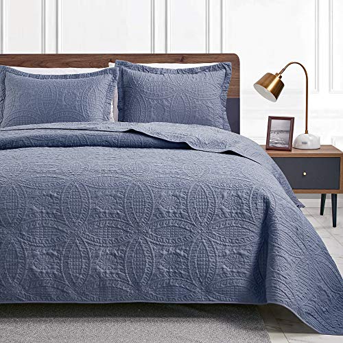 Love's cabin Quilts for Queen Bed Blue Bedspreads - Soft Bed Summer Li — Our recommended pick for most buyers
