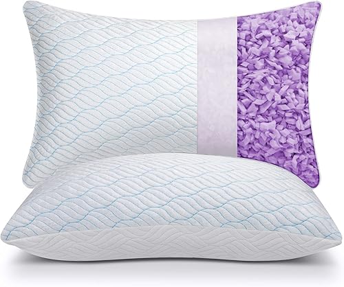 WISHSMILE Queen Size Shredded Memory Foam Pillows, Cooling Pillow Set — Our recommended configuration for best results