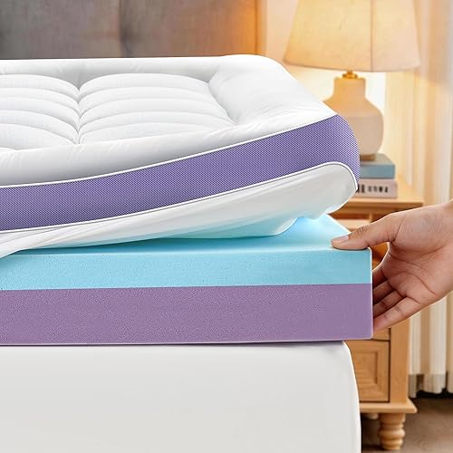 SurChic 5 Inch Dual Layer Memory Foam Queen Mattress Topper - 2'' Pill — Real-world performance testing in action
