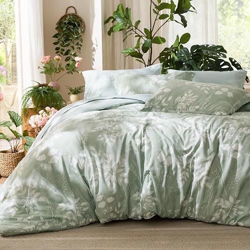 Bedsure Queen Comforter Set - 7 Pieces Floral Sage Green GentleSoft B — Our recommended configuration for best results